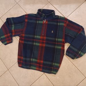 Vintage nautica plaid fleece pullover sz.large